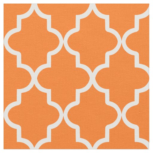 Orange Moroccan Quatrefoil Fabric