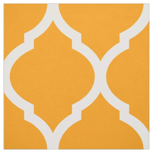 Orange Moroccan Quatrefoil Large Scale Fabric