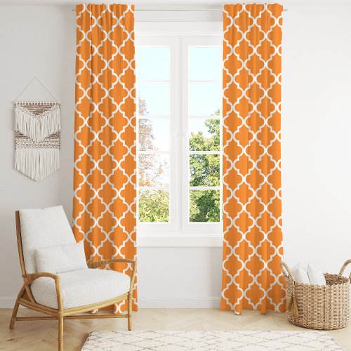Custom Window Curtains 15 Orange Moroccan Quatrefoil Trellis Blackout Curtains