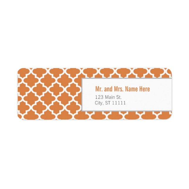 Orange Moroccan Tiles Label (Front)