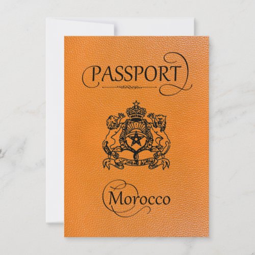Orange Morocco Passport Save the Date Card