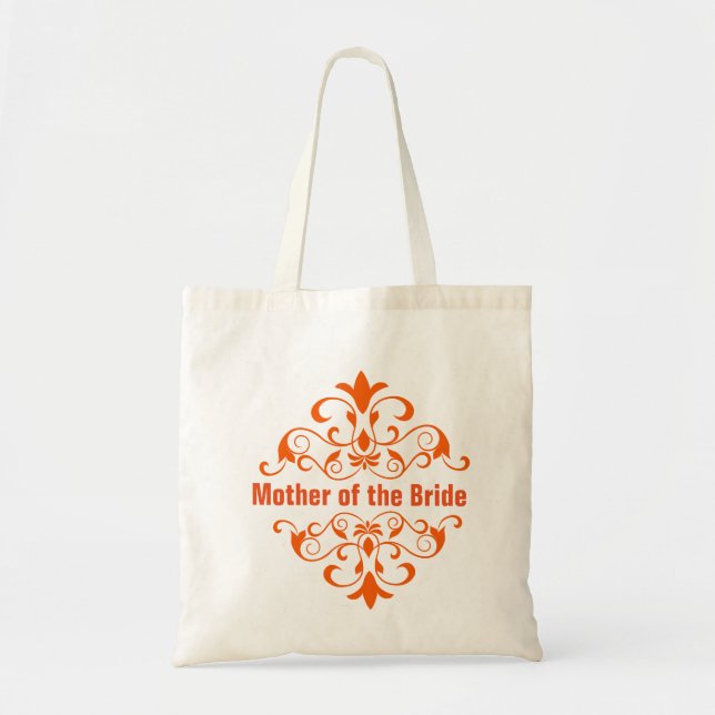 Orange Mother of the Bride Wedding Tote Bag (Front)