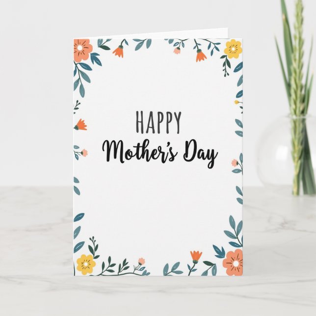 Orange Mothers Day Blossom Card (Front)