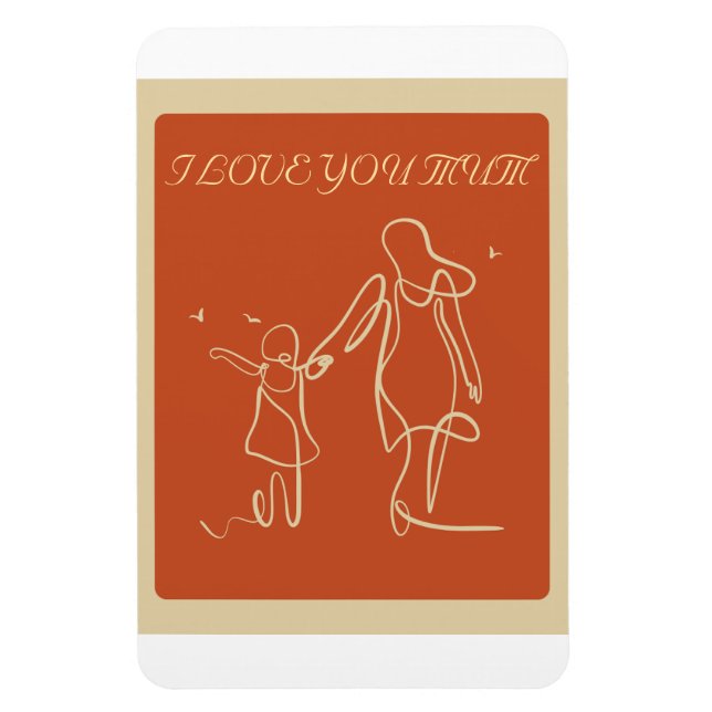 Orange mothers day card magnet (Vertical)