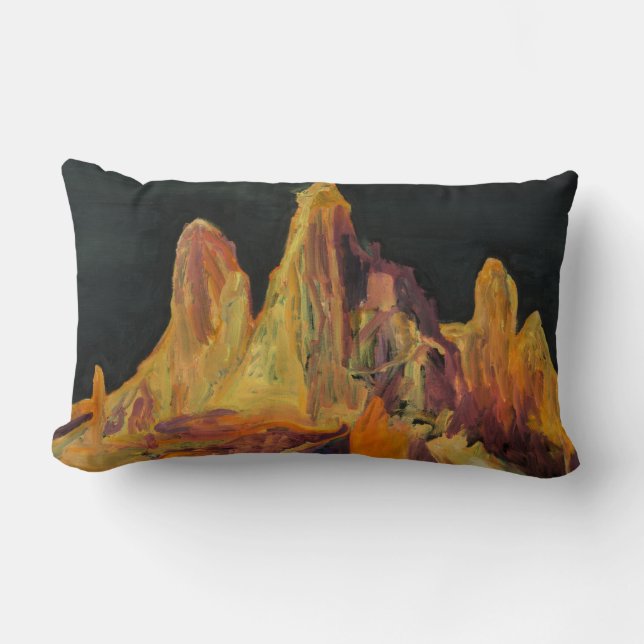 Orange Mountain Throw Pillow (Front)