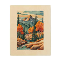 Orange Mountain Watercolor