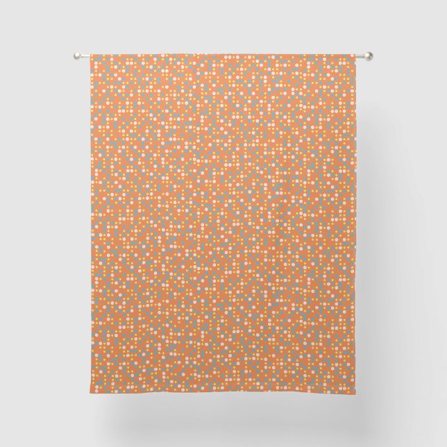 Orange Multi Polka Dot Sheer Curtains (Front)