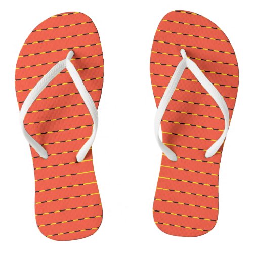 Orange Multicolor Stripes Cute Trendy Stylish Flip Flops