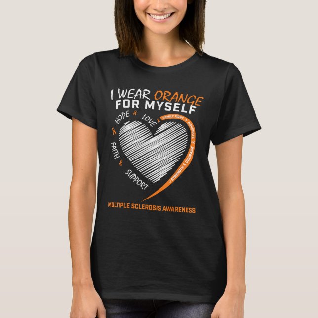 Orange Multiple Sclerosis Apparel Women Men Ms T-Shirt (Front)