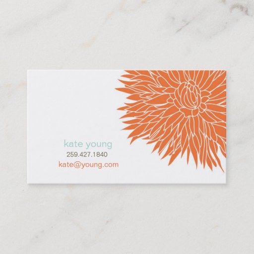 Customizable Orange Mum Calling Card Business Cards