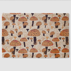 Orange Mushroom Fall Autumn Pattern Fiber Doormat