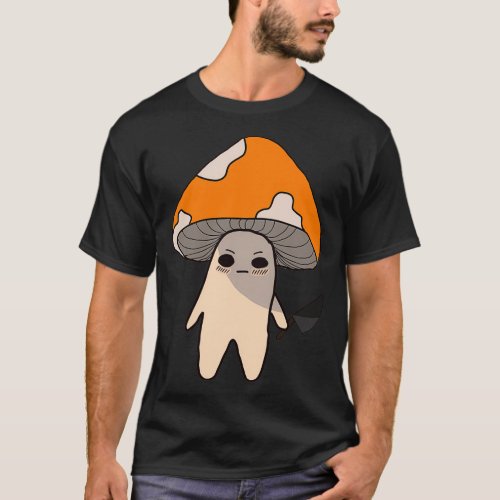 Orange Mushroom Holding a Knife T_Shirt