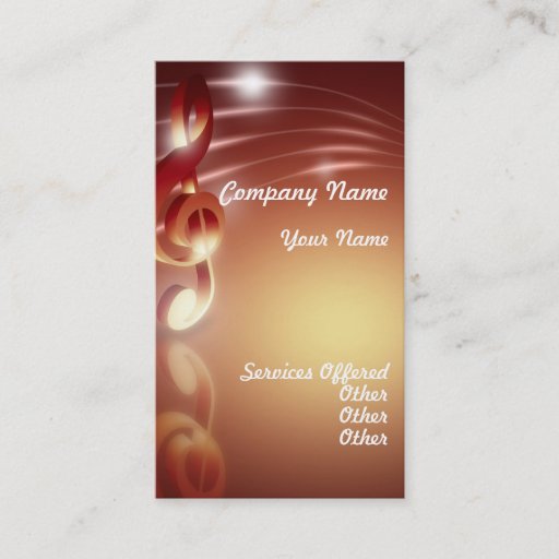 Customizable Orange Music Business Card