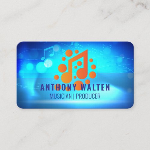 Orange Music Note | Modern Logo | Sound Business Card