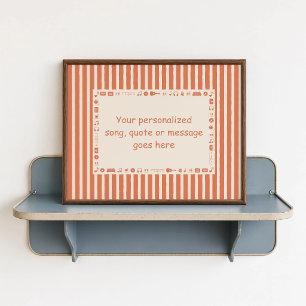 Orange Music Note Poster - Personalized Gift