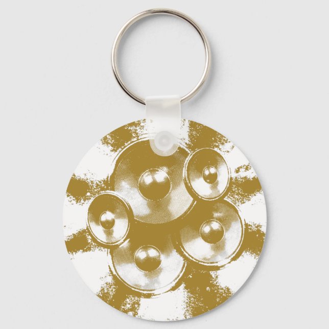 Orange music speakers keychain (Front)