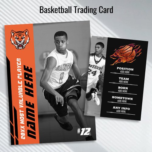 Orange MVP Basketball Trading Card Basketball Card