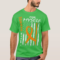 Orange Myself Self Me Leukemia Awareness Flag Gift T-Shirt