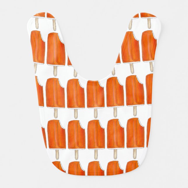 Orange n' Cream Ice Cream Creamsicle Popsicle Food Bib (Front)