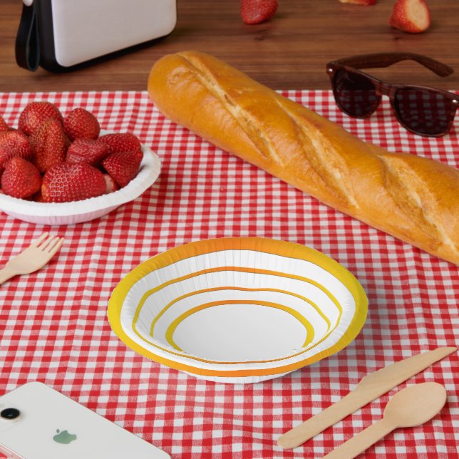 Orange n Yellow Rings Paper Bowls (Picnic)