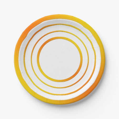 Orange n Yellow Rings Paper Plates