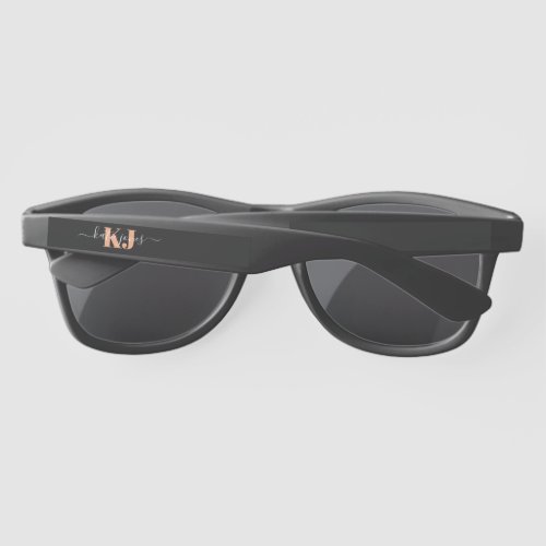 Orange Name  Monogram  Retro Typography Sunglasses