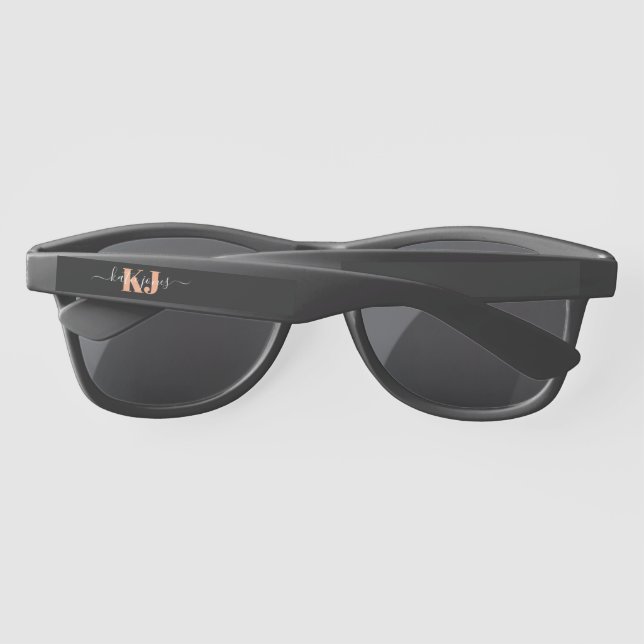 Orange Name & Monogram | Retro Typography Sunglasses (Back)