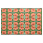 Orange Nasturtium Flower Floral Patterned Fabric
