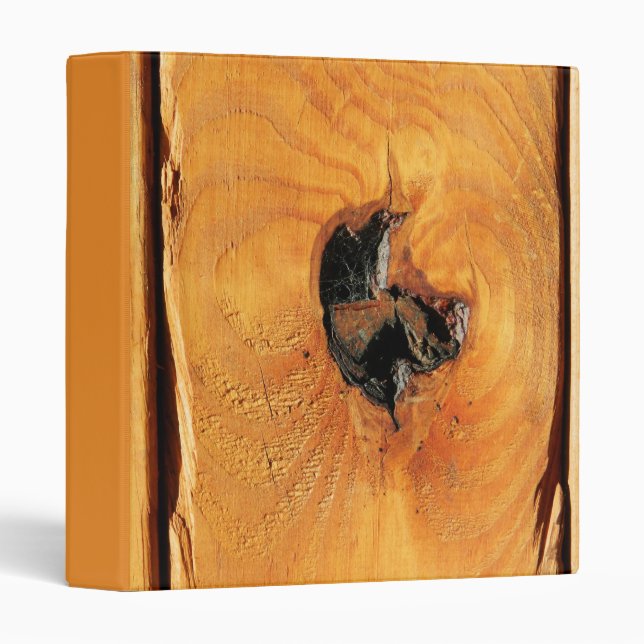 Orange natural wood with black hole and spiderweb binder (Front/Spine)