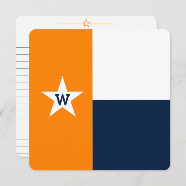 Orange & Navy Blue Texas Flag Flat Card (Front/Back)