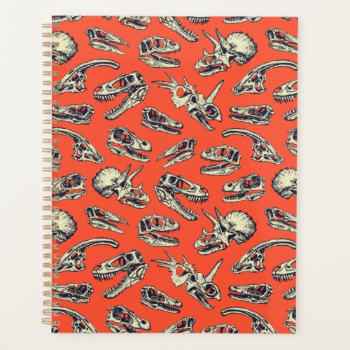 Orange  Navy Dinosaur Skulls Planner