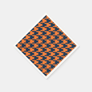 Orange/Navy Houndstooth Napkins