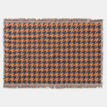 Orange/navy Houndstooth Throw Blanket at Zazzle