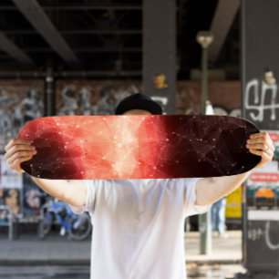 Orange Nebula Skateboard   Cosmic Space Skateboard