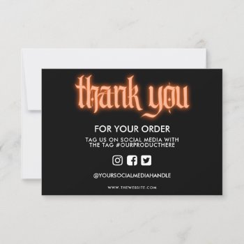 Orange Neon Sign Thank You Media Insert by TwoTravelledTeens at Zazzle