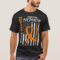 Orange Nephew Leukemia Awareness Flag Aunt Uncle P T-Shirt