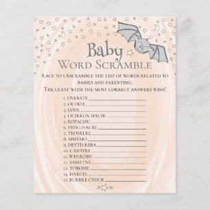 Orange Neutral Baby Word Scramble Baby Shower Game