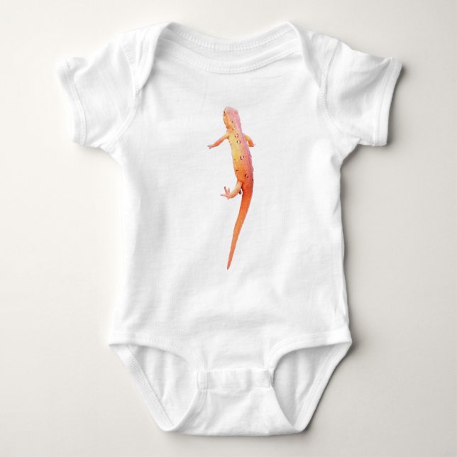 orange newt baby bodysuit (Front)