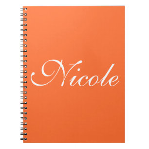 Orange Notebook, Customized Name Notebook