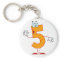 Orange Number 5 Keychain