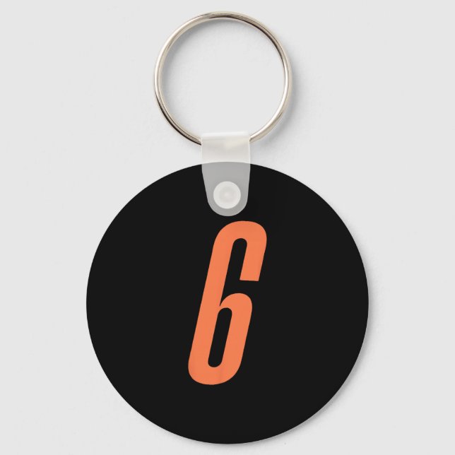 Orange Number 6 7 Funny Meme Halloween Matching Co Keychain (Front)