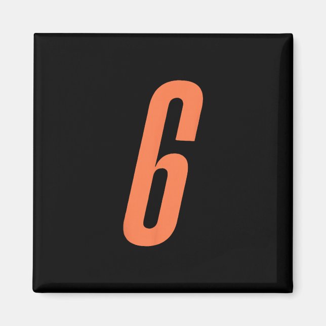 Orange Number 6 7 Funny Meme Halloween Matching Co Magnet (Front)