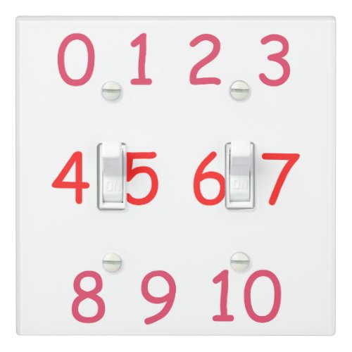 Orange Numbers Zero Ten 0 to 10 Teacher Kids Room Light Switch Cover