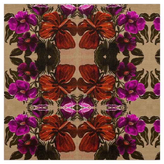 Orange Nutmeg Lilly Fabric (Swatch)