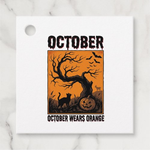 Orange October Halloween Vintage Spooky Shirt Desi Favor Tags