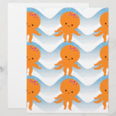 Orange Octopus And Blue Waves Pattern (Front/Back)