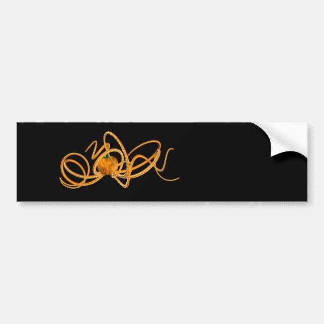 Orange Octopus Bumper Sticker (Front)