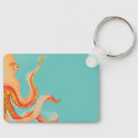 Orange Octopus Keychain at Zazzle