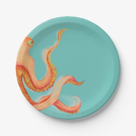 Orange Octopus Paper Plates
