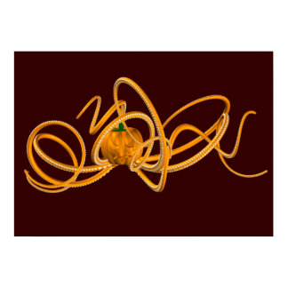 Orange Octopus Poster